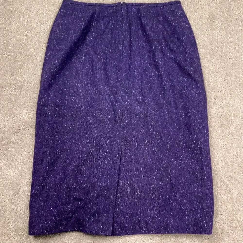 Kasper Skirt Suit Women 6P Purple Velvet Collar Professional  Wool Tweed